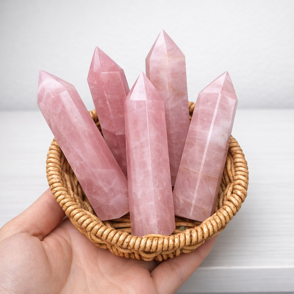 Rose Quartz Tower — Polished Crystal Point